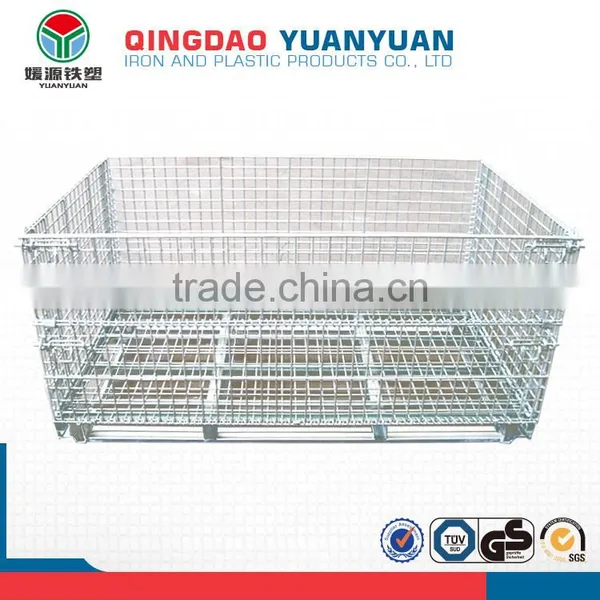 Foldable Logistics Wiremesh Collapsible Wiremesh Container Mesh Box Wire Cage Metal Bin Storage Container