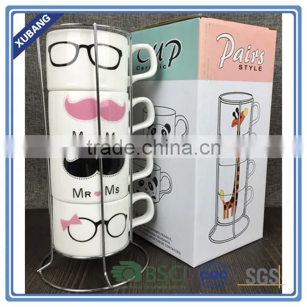 160ml Ceramic Folding Cup 4pcs + Rack 1pc for Sets 5 Pieces photo-3