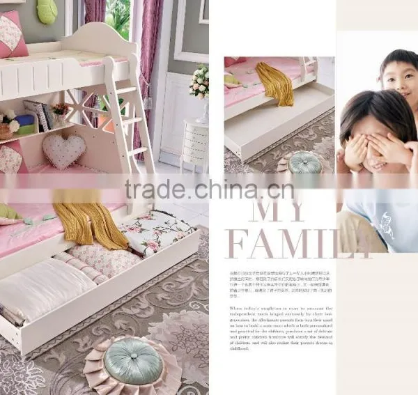 MJ666B Boys& Girls Pink Blue Bunk Bed Bedroom Set Wooden Children Bunk Bed Set Kid's Funny Furniture Set photo-4