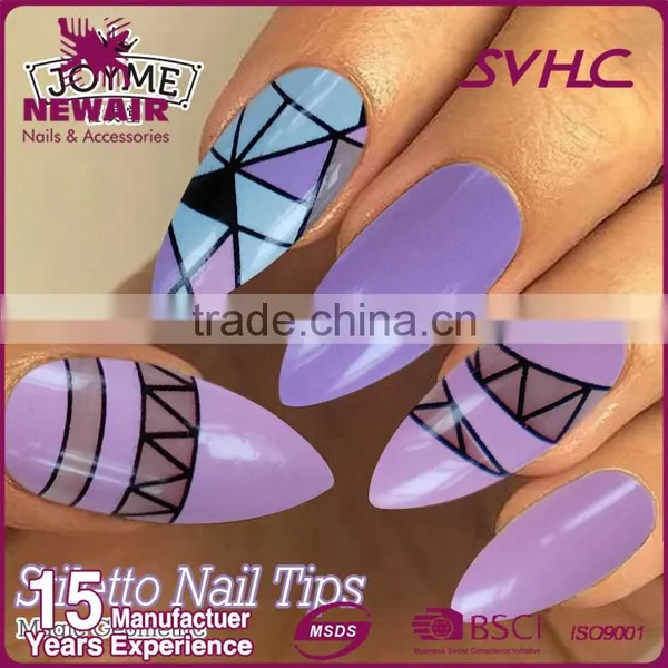 ABS Material Customzied Full Cover Stiletto Artificial Nails photo-3