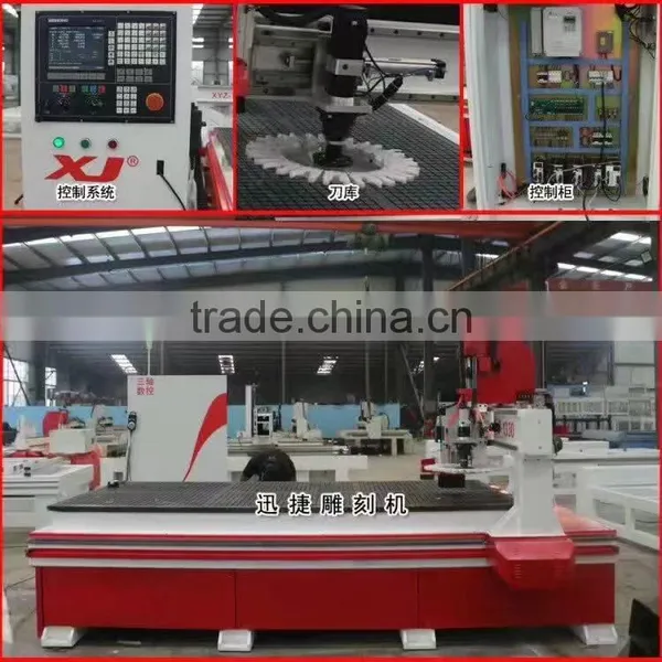 Disc Type Automatic Tool Changer Machining Center Italy HSD 9.0KW Air-cooled Spindle CNC Router photo-2