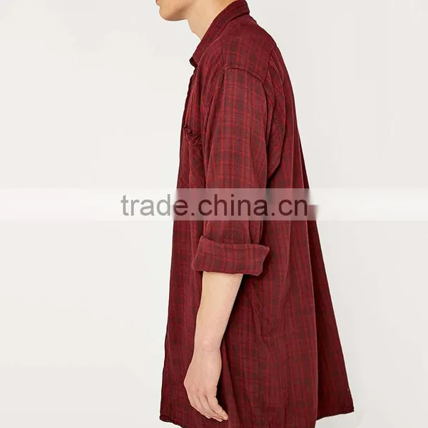 Italian Style Extra Long Sleeve Checked Shirts Famous Brand Shirts for Men photo-6