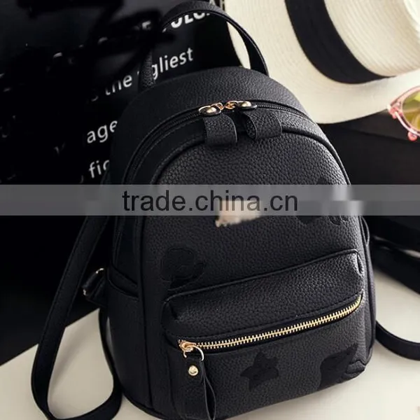 Zm35600a Korean Fashion Girls Embroidery Leather Backpack Bag photo-2
