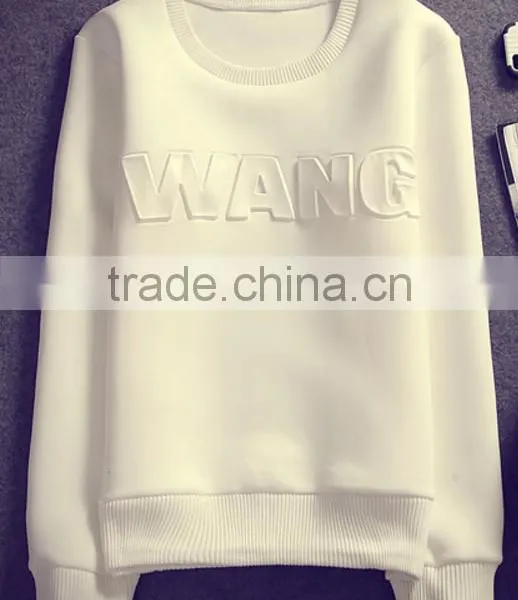 Fashion Scuba Crewneck Sweatshirt Embossed Pullover photo-4