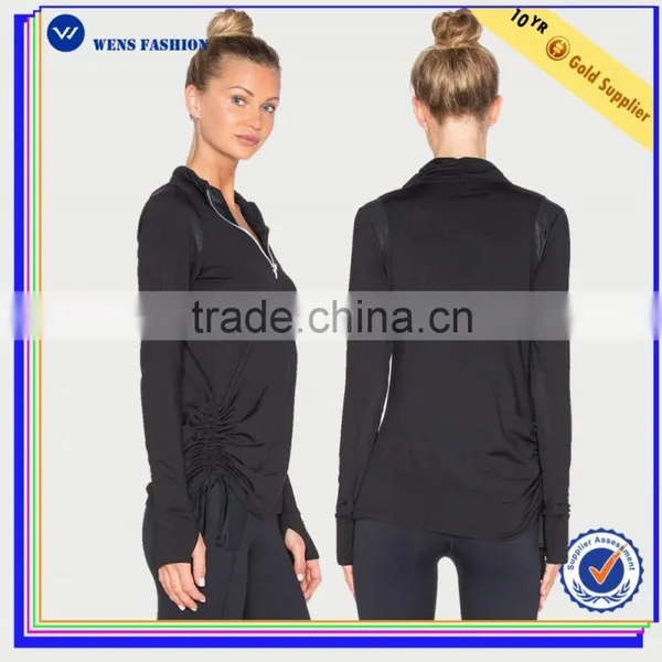 2016 Winter Wholesale Women Long Sleeved Sweat100% Cotton Plain Full Zip Hoodie photo-2