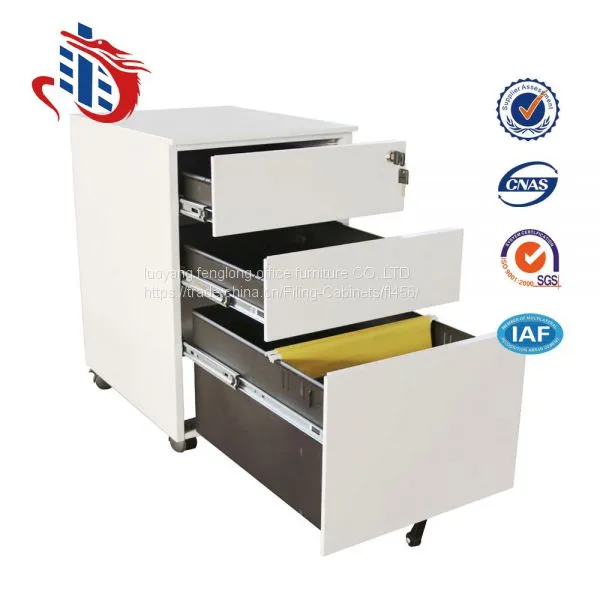 Luo Yang High Quality 3 Drawer Mobile Pedestal Cabinet/movable File Cabinet Under Desk Metal Mobile Pedestal photo-5