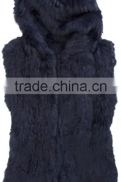 YR253 Lots of Color Rabbit Fur Gilet/Fashion Women Fur Waistcoat Vest photo-3