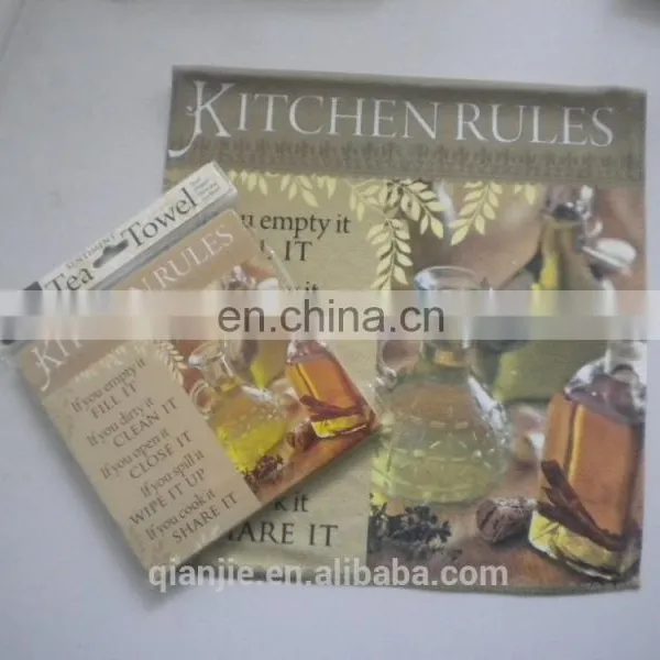 Home,Hotel,Kitchen,Airplane,Gift Use and Towel Set Type Printed Tea Towel Screen Printing Tea Towel