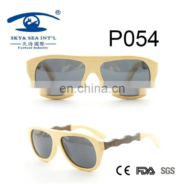 New Style Unsex Style Polarized Lens Bamboo Sunglasses