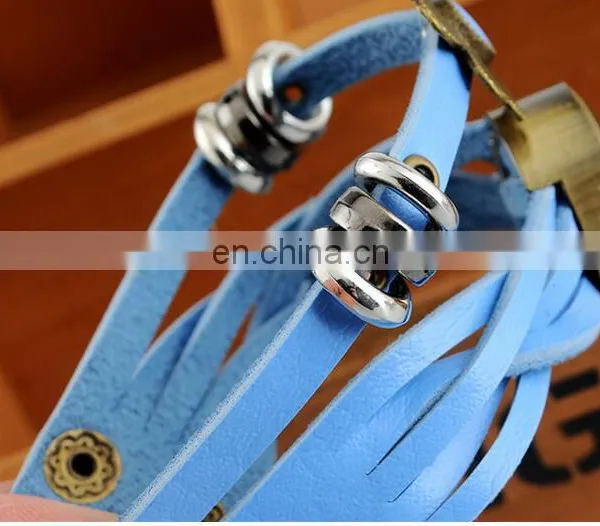 Colorful Retro Vintage Multilayer Faux Leather Strap Women Bracelet Quartz Wrist Watch Ladies Relogio Feminino Clock photo-6