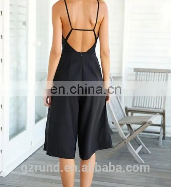 New Model Hot Style Wide-legged Pant Small Quantity Deep V Neck Ladies Jumpsuit photo-3