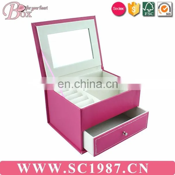 Magic Pink Drawer Jewelry Box With Miror photo-4