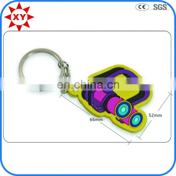 Wholesale Cheap Pvc Rubber Keychain With Flourescence Color photo-3