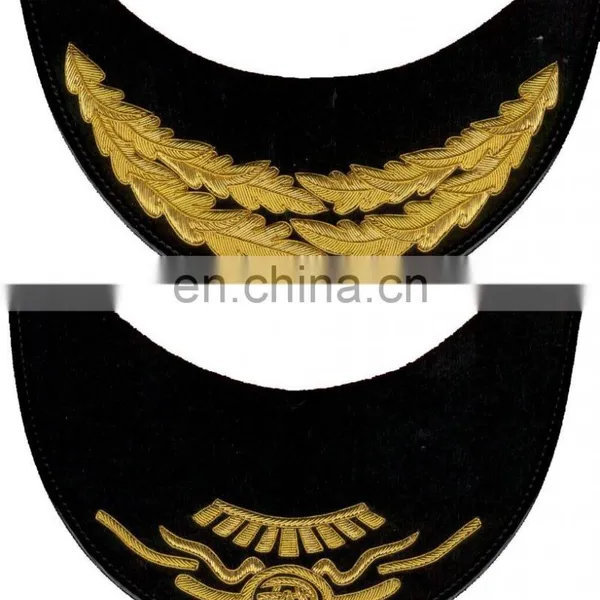 Hand Embroidery Bullion Patch OAK LEAF CAP PEAK photo-2