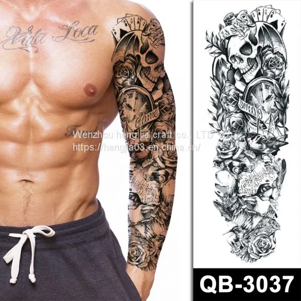 Realistic Cool Designs Long Lasting Waterproof Temporary Full Arm Tattoos For Men photo-3