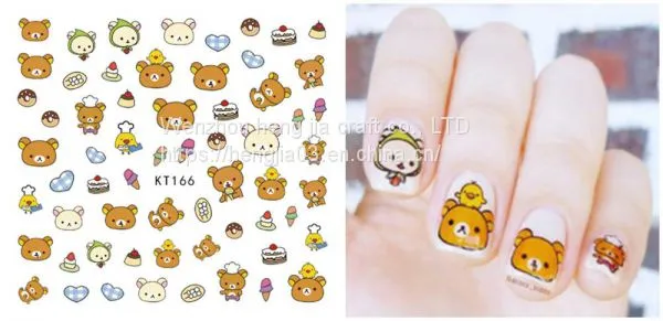 3D Cartoon Kids Wholesales Nail Sticker for Children Back Adhesive Decal Decoration Nail Sticker photo-2