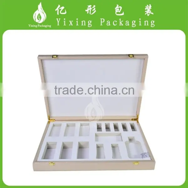 Custom Material Wooden Covered With Suede PU Leather Cosmetic Gift Storage Box photo-3
