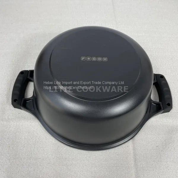 Black Nonstick Coating Die Cast Aluminum Casserole Die Cast Aluminium Pots Aluminum Pan Manufacturer photo-3