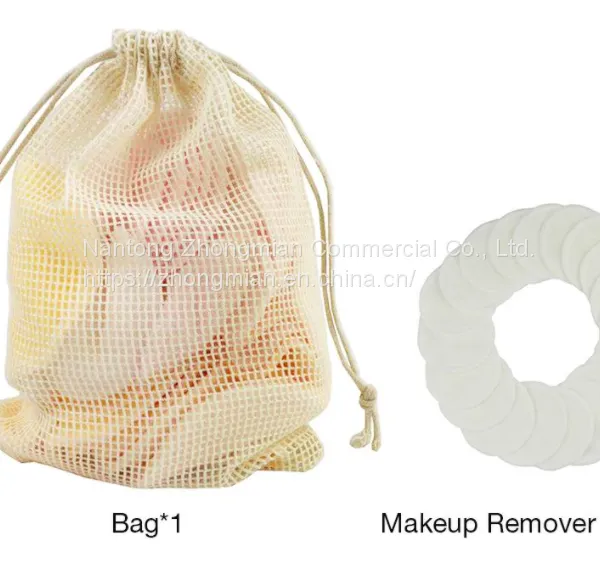 Reusable Eco Friendly Bamboo Fiber Cotton Cosmetic Remover Double Layer Pad