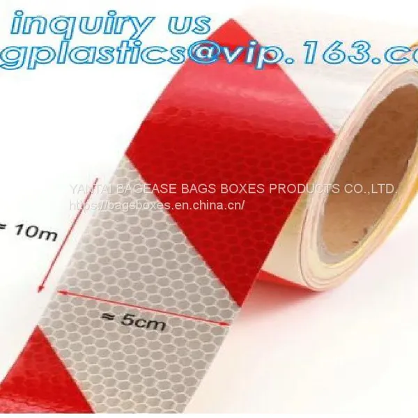 Aluminized Red And White Reflective Tape For Trucks Metalized Reflective Tape Marks for Vehicle SECURITY TAPE photo-5