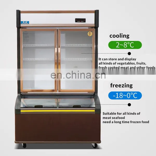 Commercial Large Vegetables Drink Display Freezer Cooler Restaurant BBQ Meat Refrigerator Preservation Freezing Cooler Display photo-2