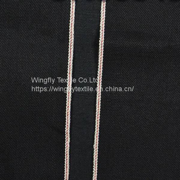 12 oz Black Stretch Selvedge Denim Fabric Wholesale Summer Selvedge Denim Material Suppliers W284526 photo-5