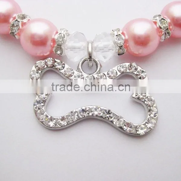 Customized Crystal Bone Pearl Necklace Jewelry for Pet Dog photo-5