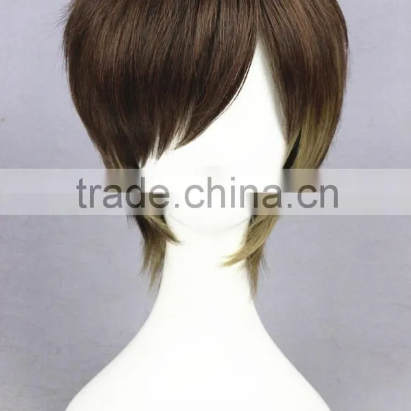 Cheap Short 35CM Brown Color Mixed Synthetic Lolita Cosplay Wig photo-2