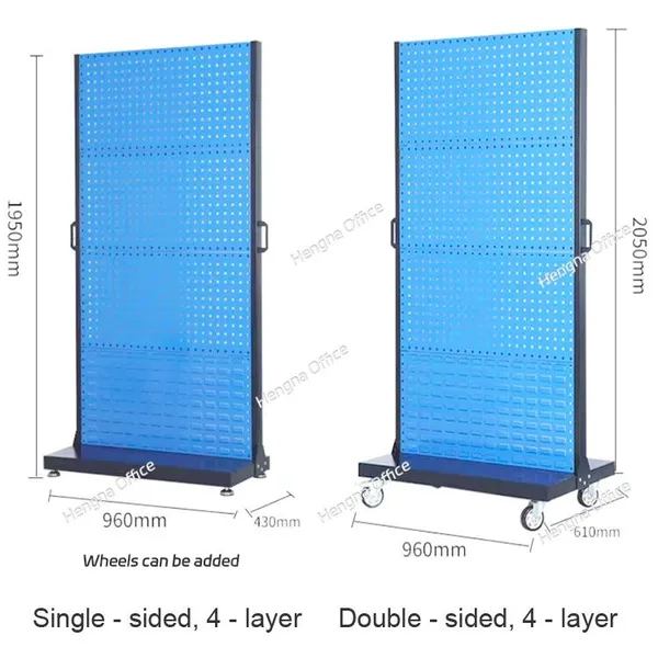 HN-wlj160 Industrial Rolling Tool Organizer With Pegboard|All-in-One Mobile Tool Storage Cart