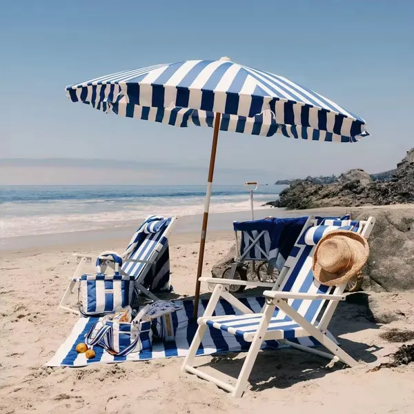 2.5M Large Fringe Beach Umbrellas Wholesale Outdoor Patio Sunshade Umbrella OEM Customized Waterproof Polyester Fabric Aluminum Pole photo-5