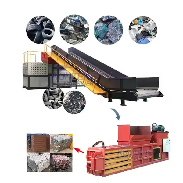 Heavy Duty Metal Shredder Copper Cable Tyre Shredder Machine Waste Shredder and Baler EPC