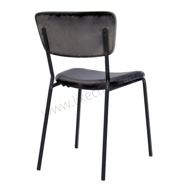 Modern Velvet Metal Legs Apartment Entry Dining Chair With Household Backrest for Home Office and Home Bar photo-4