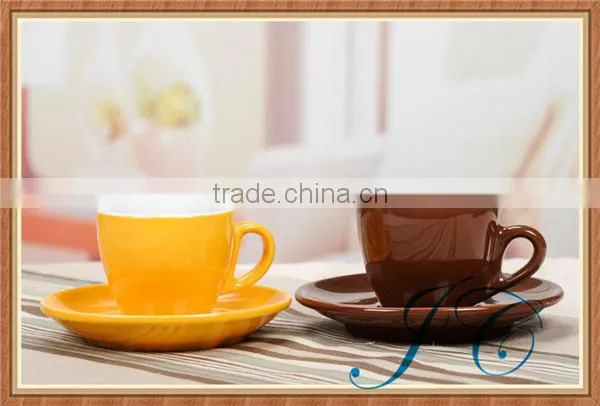 Classic Coffee Mug and Saucer Set/colorful Ceramic Tea Cup
