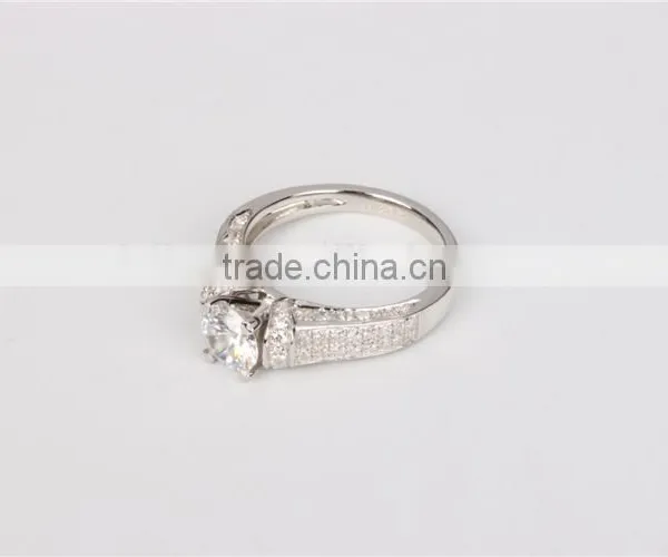 Custom 925 Sterling Silver Engagemet Ring With AAA Zircon Prong Setting 2016 photo-3