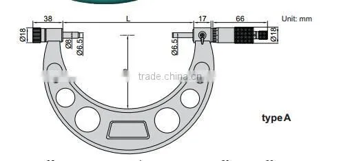 10% off Hot Sale Ouside Micrometer With Interchangeable Anvils 3206-100A 0-100mm in Stock photo-3