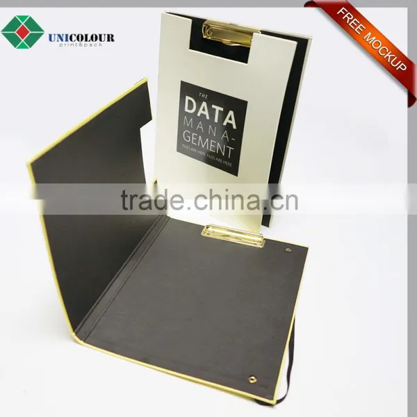 Custom Design Metal Clip Hardcover Cardboard File Folder photo-4