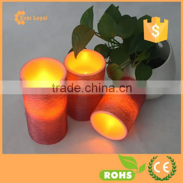 Red Flickering LED Candle Light Paraffin Wax Candle Round Edged photo-2