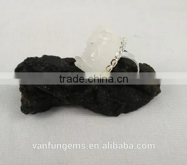 Beautiful Natural Round Copper Alloy Plated Druzy Ring Druzy photo-5