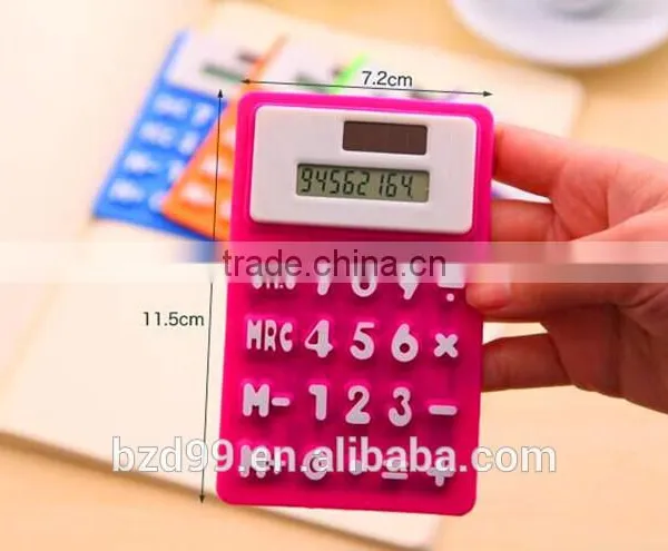 Mini Gift Silicone Solar Power Calculator / Logo Customized OEM Electronic Manufacturer photo-3