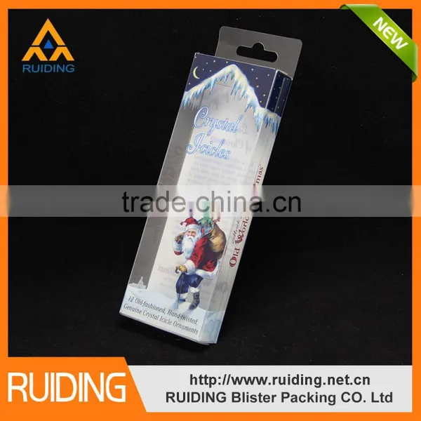 Clear folding CD/DVD packaging box with hang hole