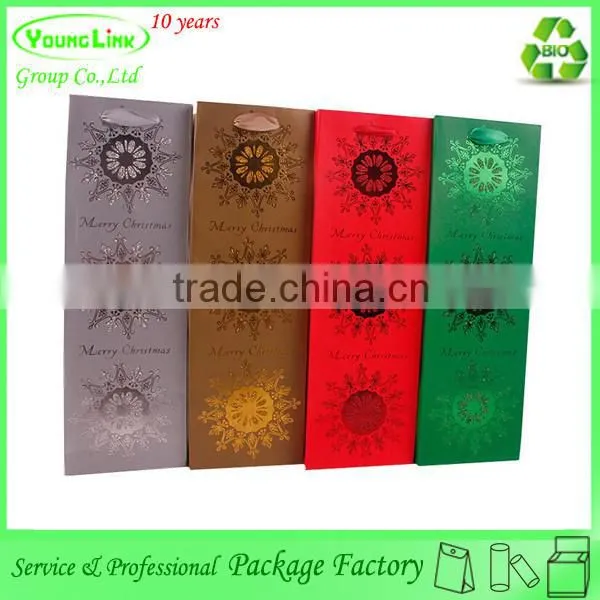Good Quality Gorgeous Printing Paper Christmas Bag for Red Wine photo-6
