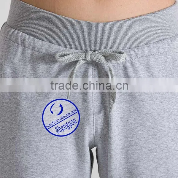 Wholesale Custom Made Cotton Blank Grey Women Yoga Jogger Pants photo-6