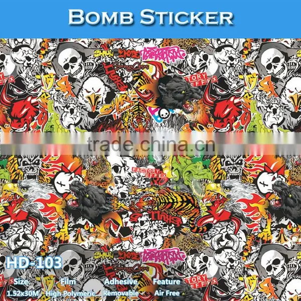 HD-102 CARLIKE Air Bubble Free Colorful Bomb Sticker For Car photo-2