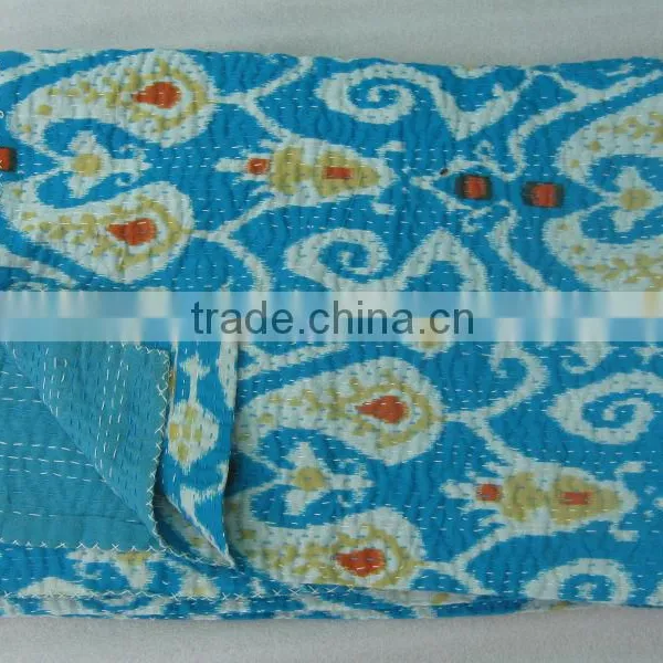 New Ikat Print Kantha Quilts Throws Rugs~Source Directly from factory in India