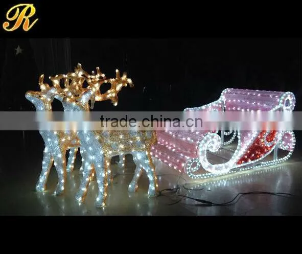 Led Lighted Horse Carriage With Santa Claus for Large Christmas Decoration photo-2