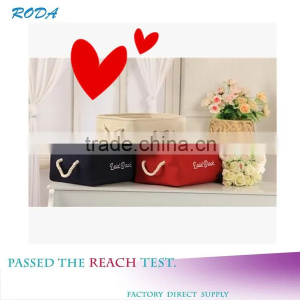 Roda Wholesale Portable Canvas Fabric Homeusage Organiz Cloth Toy Storage Bag photo-4