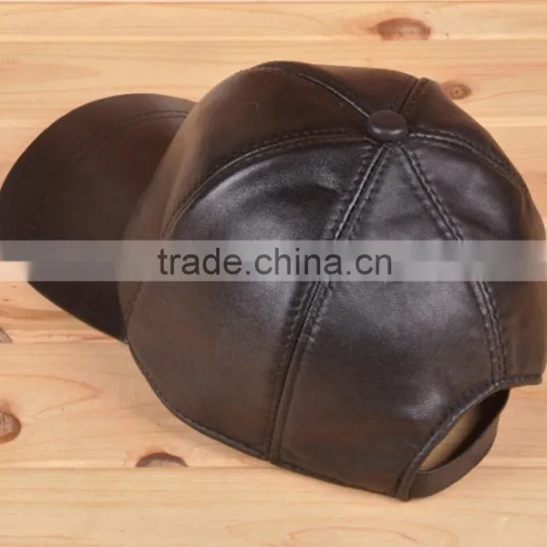 China Supplier pu Leather 6 Panels Hat Cap Baseball Cap Custom Hats Leather Cap for Men Supplier's Choice photo-5