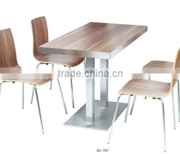 Sanlang Cheap Restaurant Tables Chairs With Chrome Legs