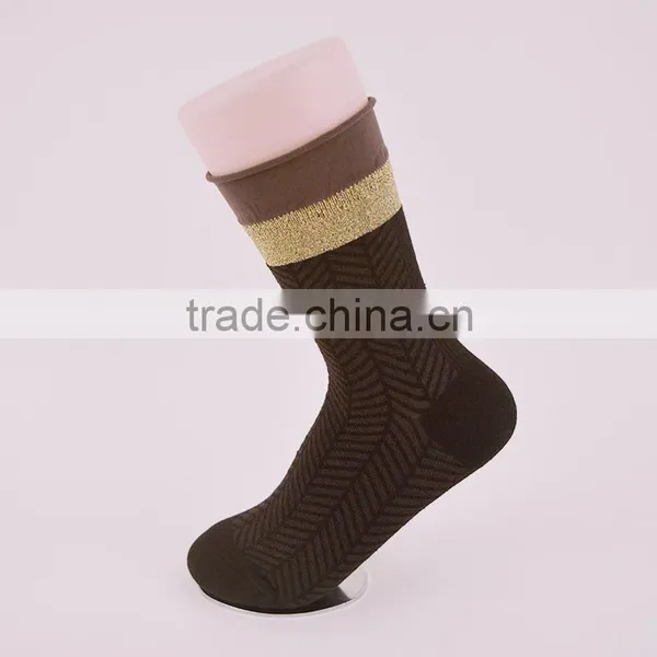 Lady 200N Fashion Socks With Lurex Strip Under the Cuff Sock photo-3