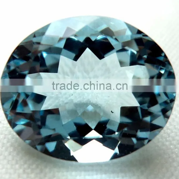 Natural Faceted Aquamarine Oval Loose Gemstone Rings Jewelry Gemstone